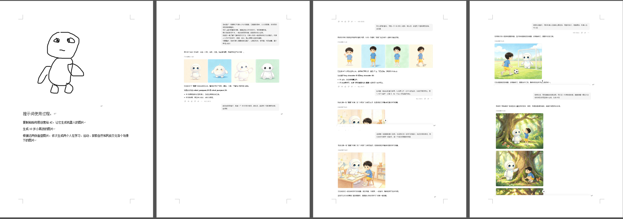 佐证材料：作品创作过程记录（手绘草图与 AI 生成过程）